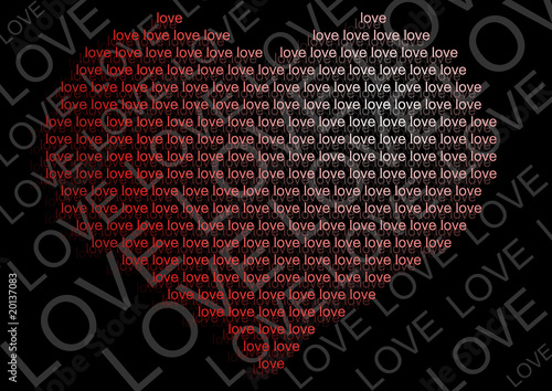 sfondo nero cuore lettering