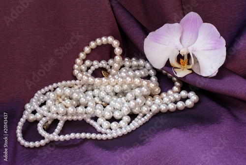 pearls and orchid