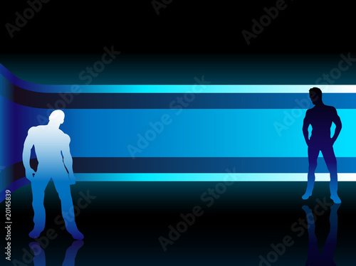 Sexy fashion boys in beautiful and colorful background