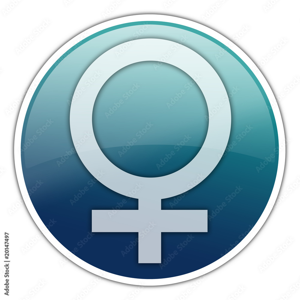 Round Sticker with Female Symbol Round Sticker with Female Symbol