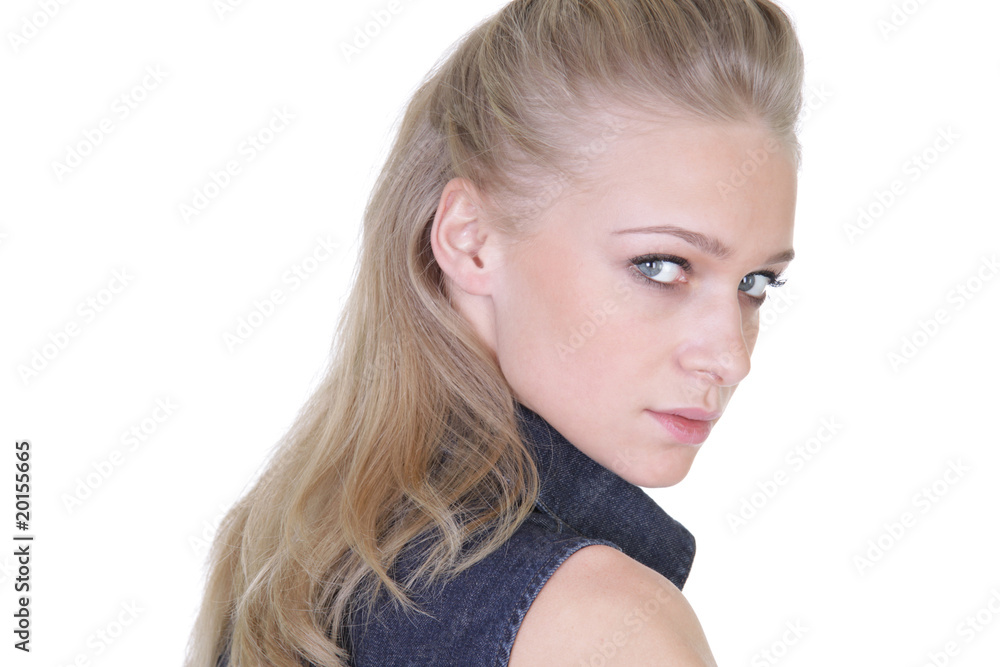 Portrait of the sad model with beautiful hair Portrait of the sad model with beautiful hair