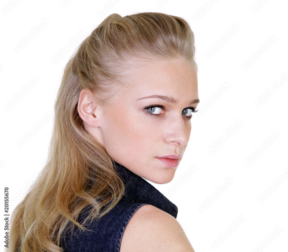 Portrait of the sad model with beautiful hair Portrait of the sad model with beautiful hair