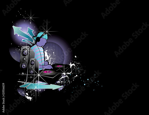 dj tocando en vector