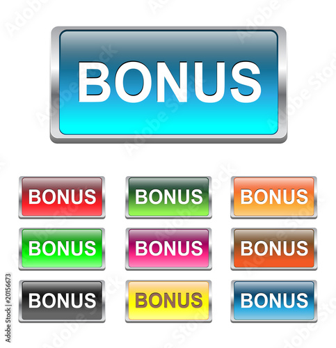 Bonus buttons, icons set, vector