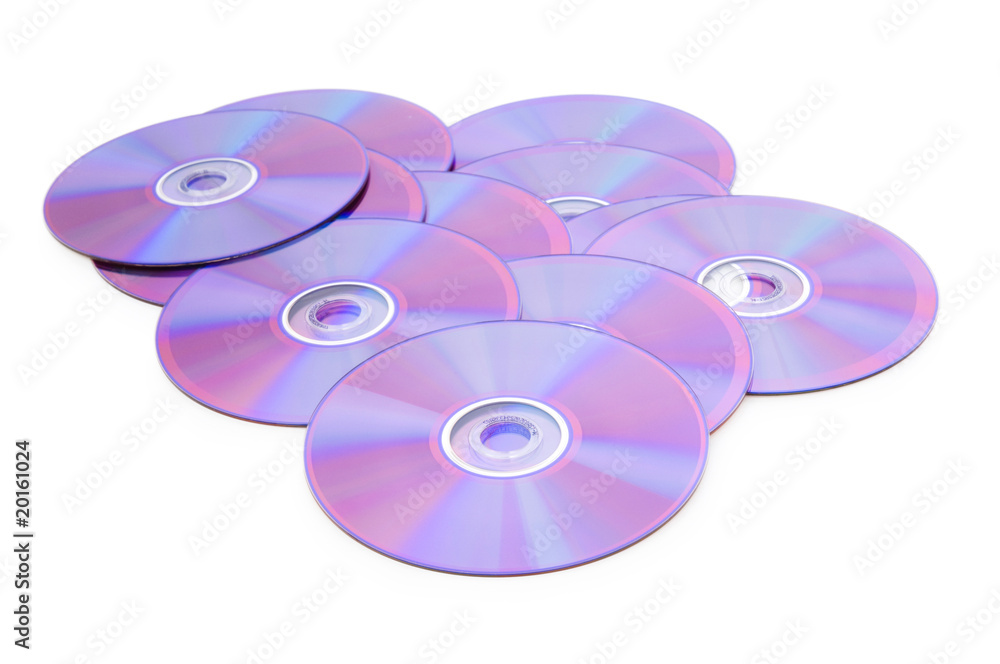 Many DVD's isolated on the white background Many DVD's isolated on the white background