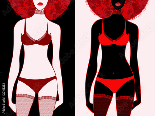 sensual woman in red