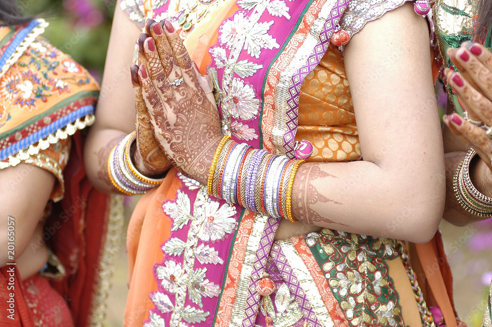 Namaste , traditional Hindu wedding , royal Rajasthan , India