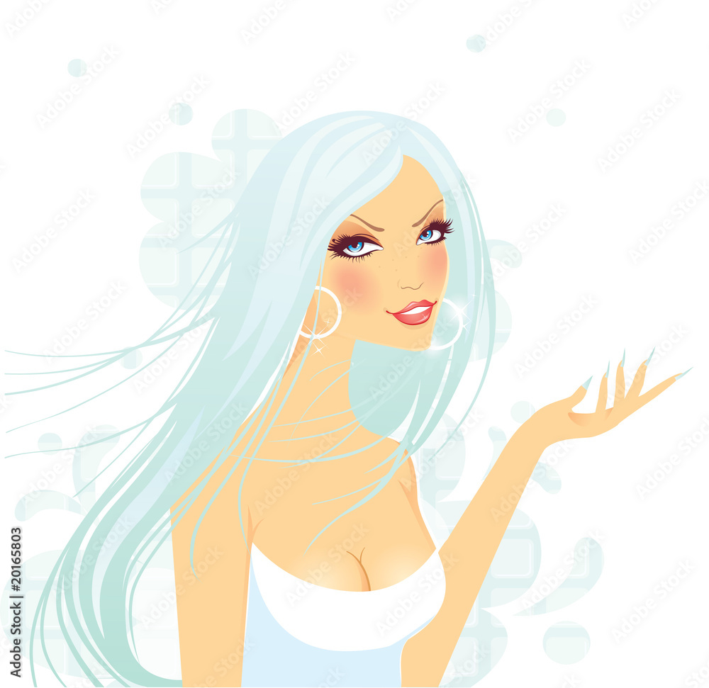 Vector illustration of Water girl
