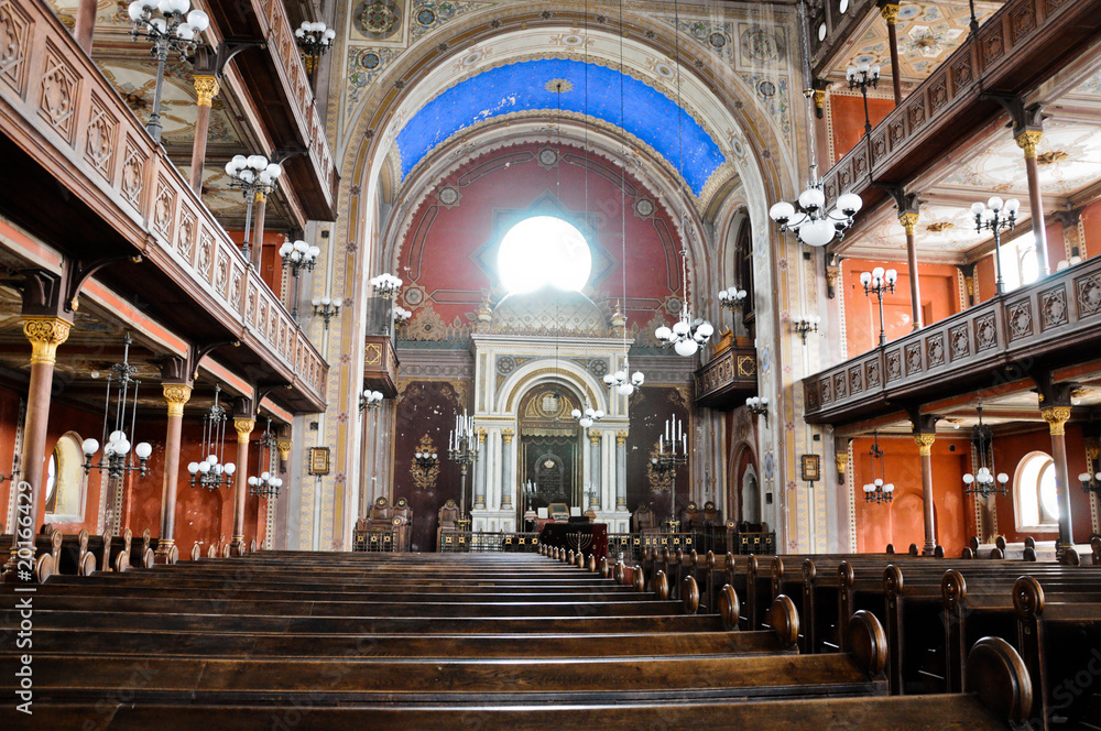 Inside the synagogue of Pecs