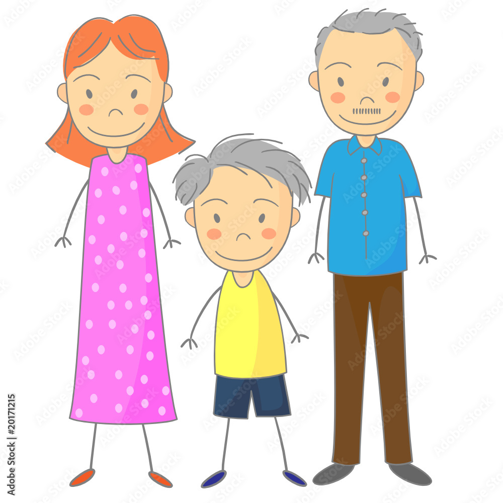 Children Drawing of a happy family Children Drawing of a happy family