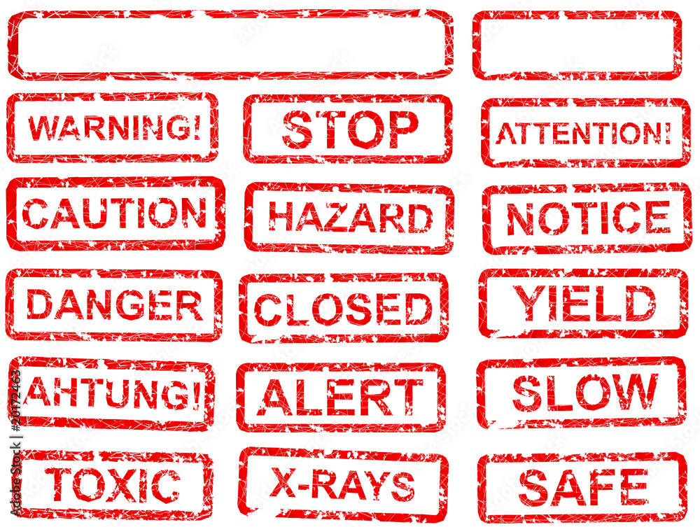 warning sign set warning sign set