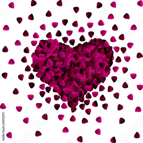 heart of rose petals