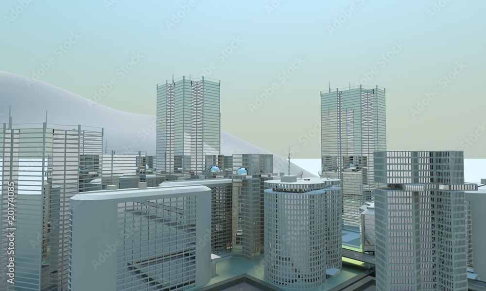 Fototapeta premium big city cityscape background