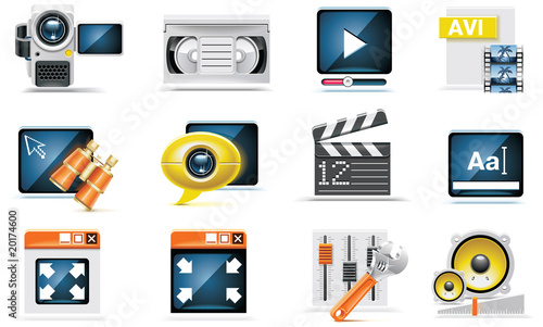 Vector video icon set