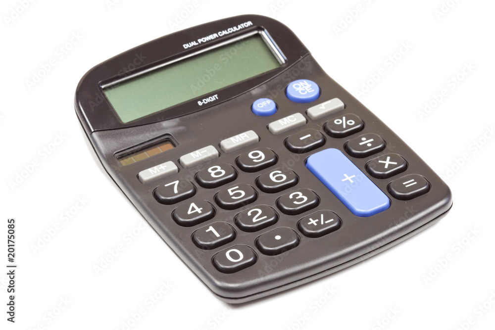 Black Calculator on isolated white background Black Calculator on isolated white background