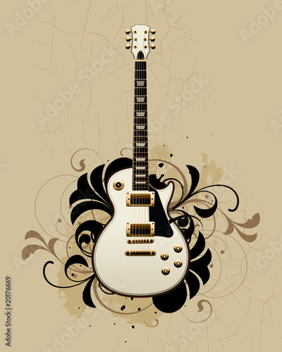 Electric guitar with design elements