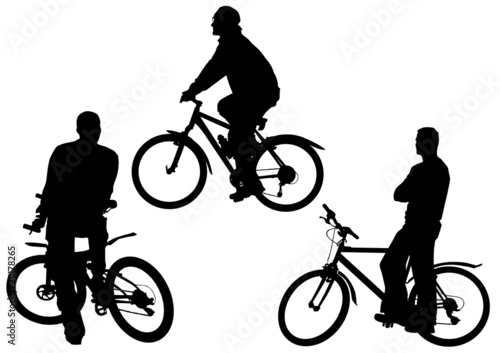 Mens on bicycles