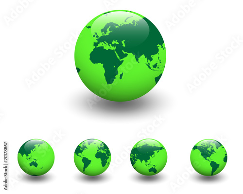 Green world, earth globe.