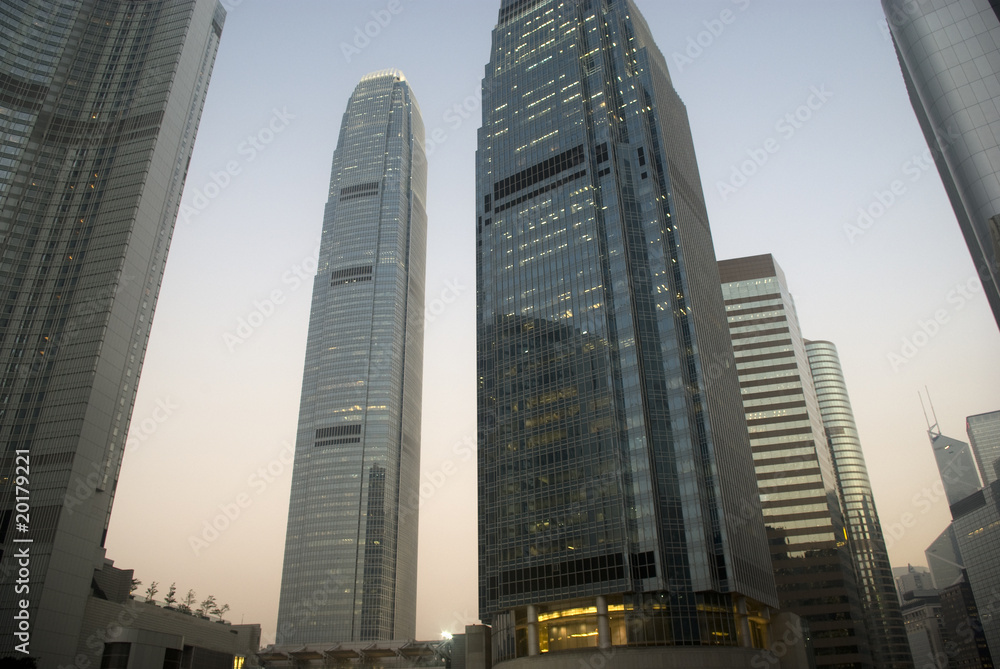 Fototapeta premium Skyscraper with building in hong kong