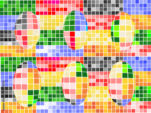 Buntes Mosaik mit Ostereiern