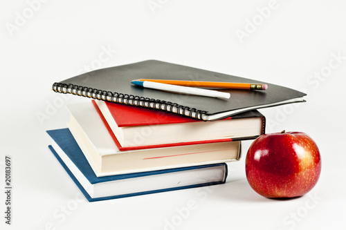 Books Notebook Apple and Pen