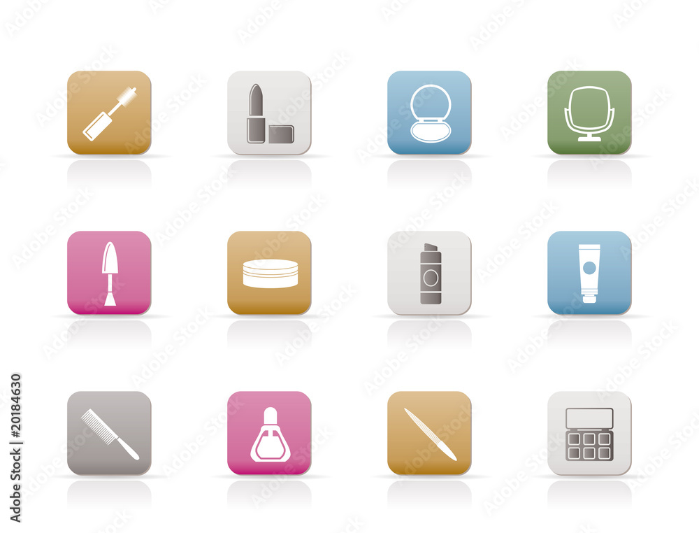 cosmetic and make up icons - vector icon set cosmetic and make up icons - vector icon set