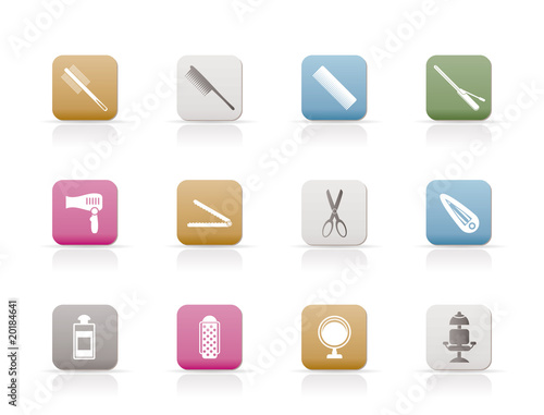 hairdressing, coiffure and make-up icons