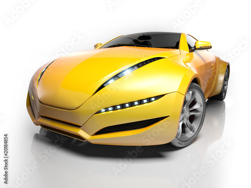 Sports car isolated on white.