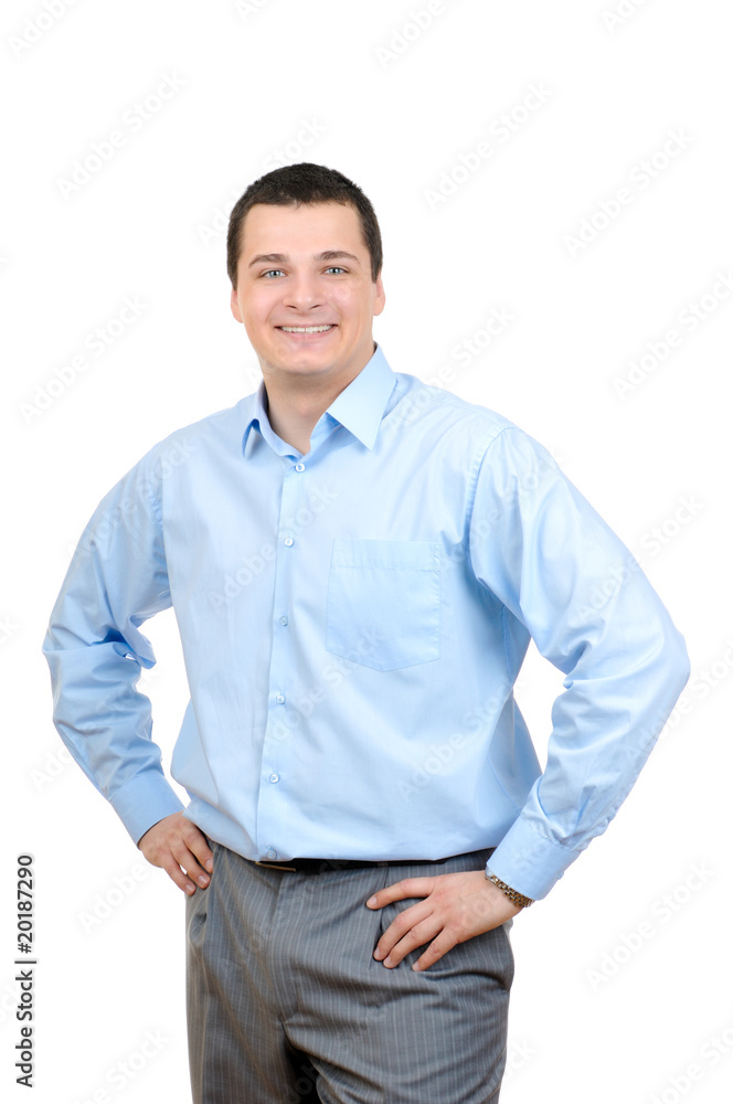 Businessman standing confidently isolated on white Businessman standing confidently isolated on white