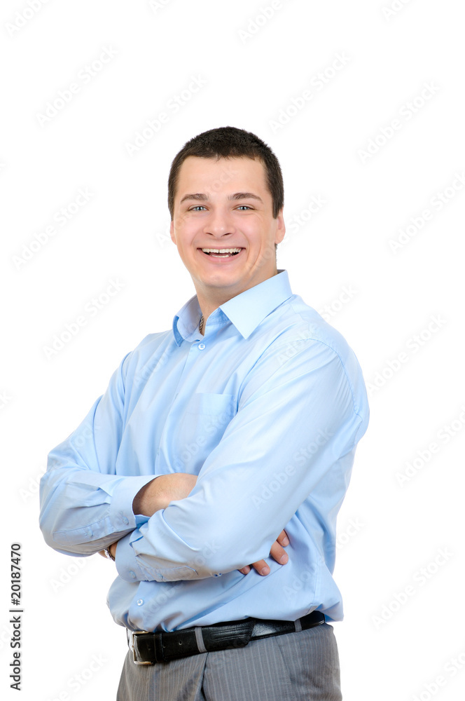 Businessman standing confidently isolated on white Businessman standing confidently isolated on white