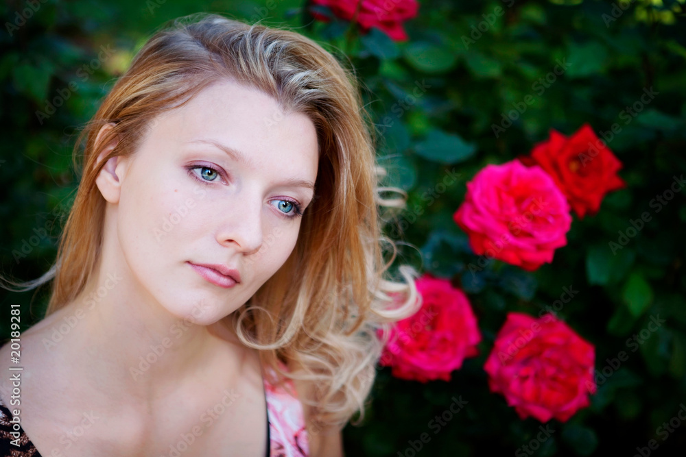 Beautiful woman with flower Beautiful woman with flower
