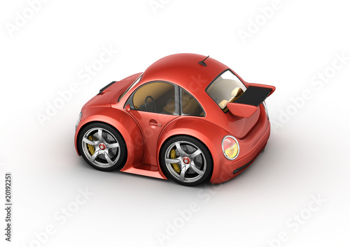 Red sport car  3d isolated micromachines series 