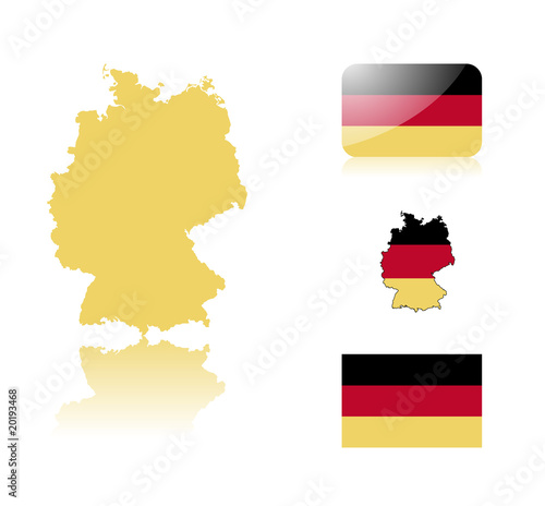 German map and flags
