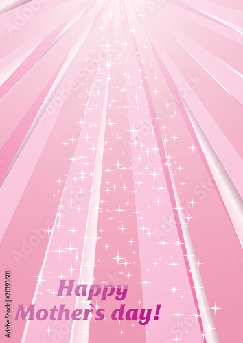 Vector background with strips and stars for Mother`s day