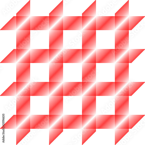 Red and white striped square pattern, seamless tile, vector