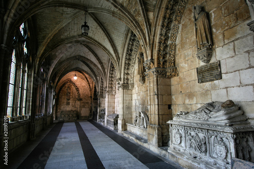 Abbey - mysterious cloisters of Burgos cathedral, Spain photo