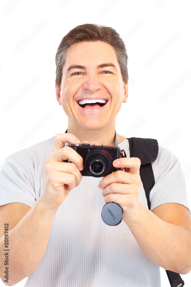 man with photo camera man with photo camera