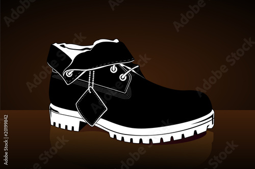 Working shoes on a brown background
