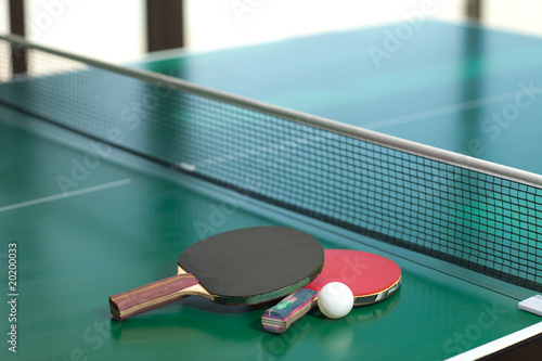Table tennis rackets and ball
