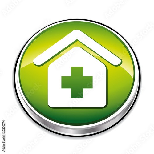 Green healthy institute symbol icon.