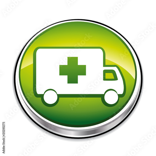 Green ambulance concept icon.