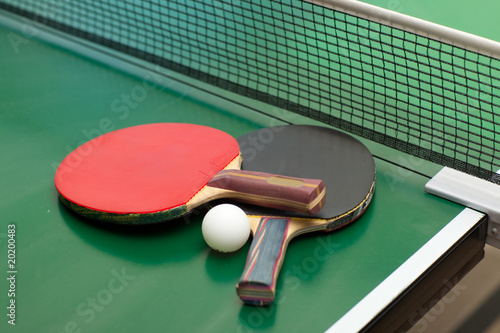 Table tennis rackets and ball