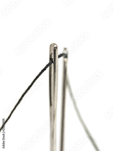 Needles with black thread