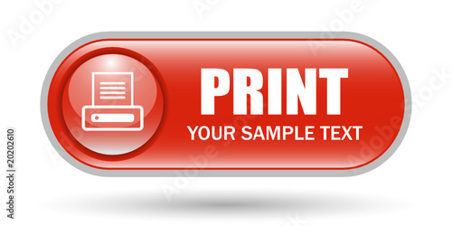 Printer Sign Icon with Copyspace
