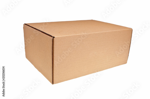 Brown carton box isolated over white background. © Bart