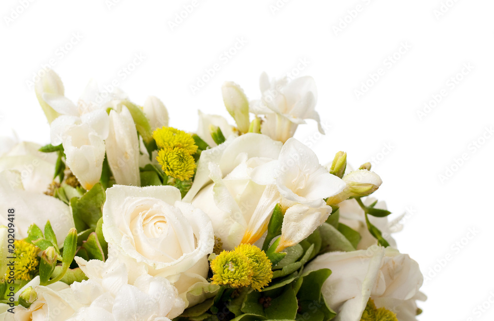 Obraz premium closeup of white wedding bouquet.