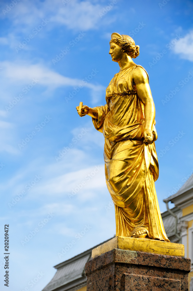 Statue on the Grand Cascade of Peterhof Palace