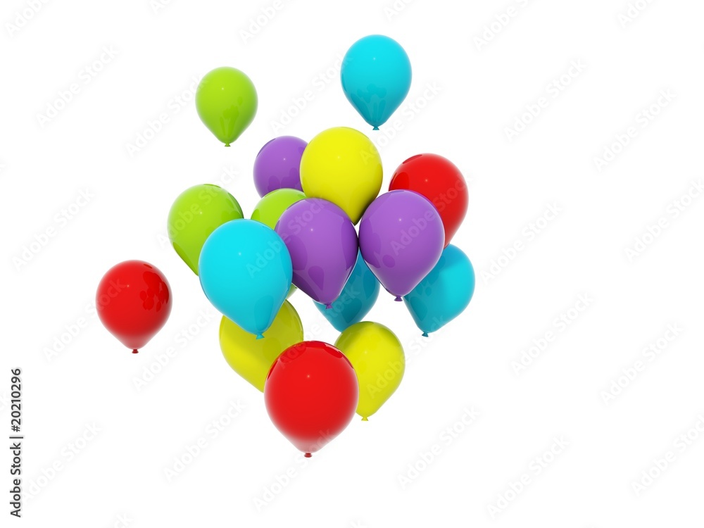 Color air balloons isolated on white Color air balloons isolated on white