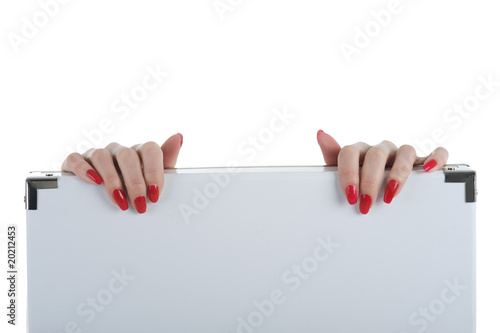 Fotografía Female holding a blank billboard