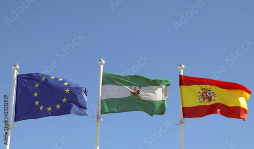 Flags Spain and Andalucia